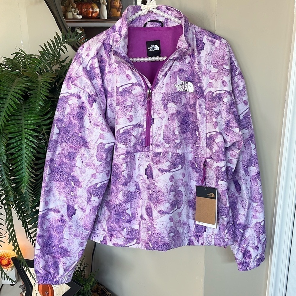 Brand New The North Face Hydrenaline Purple Zippered Pullover Windbreaker Jacket
